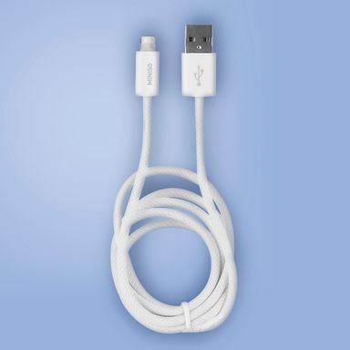 Cable de carga tejido master series 8 pin blanco -  Miniso