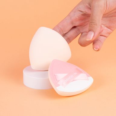 Puffs de maquillaje triangulares peach pink series 2 piezas -  Miniso