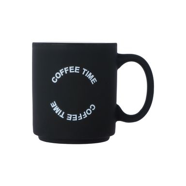 Taza de cerámica 390ml hora del café negra -  Miniso