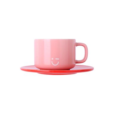 Taza con posavasos rainbow series 210 ml rosa -  Miniso