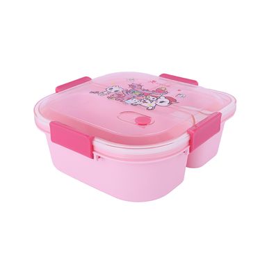 Contenedor para alimentos colección tokidoki caja bento de 3 compartimentos 1200 ml rosa -  Tokidoki