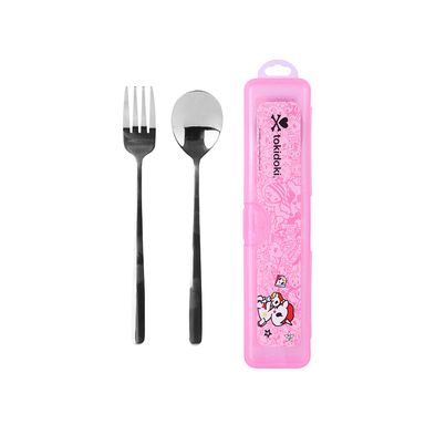 Juego de cubiertos colección tokidoki tenedor y cuchara rosa -  Tokidoki