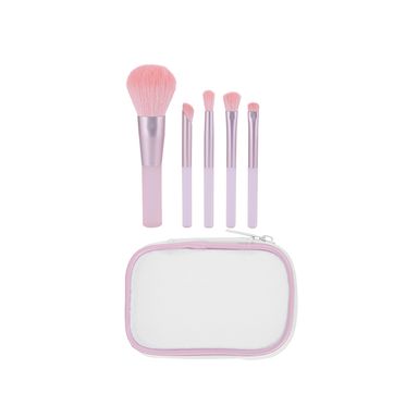 Juego de brochas de maquillaje con bolsa de almacenamiento 5 piezas rosa -  Miniso