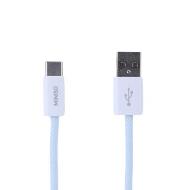 Cable de carga tejido tipo c master series azul miniso -  Miniso