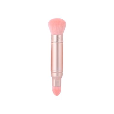 Brocha de maquillaje retráctil de doble punta rosa -  Miniso