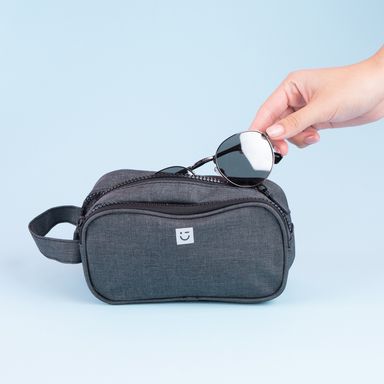 Cosmetiquera miniso unisex doble compartimento gris -  Miniso
