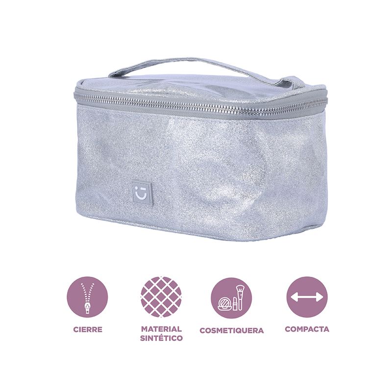 Cosmetiquera-tipo-neceser-miniso-serie-moon-stars-glitter-plata-Miniso-4-25589