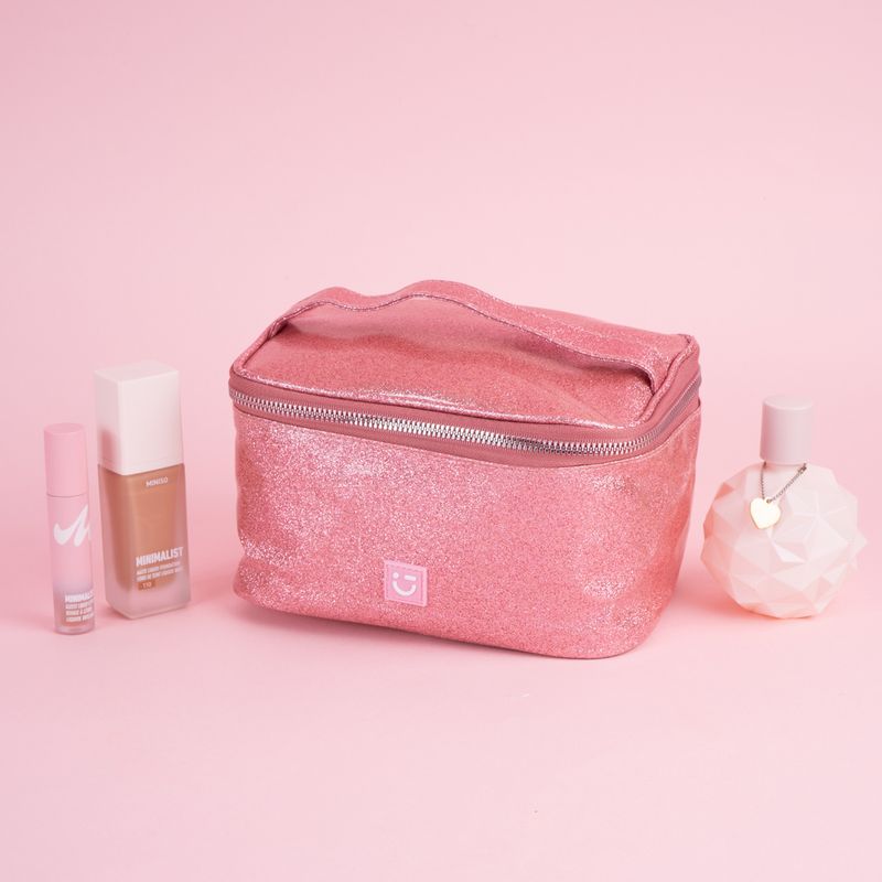 Cosmetiquera-tipo-neceser-miniso-serie-moon-stars-glitter-rosa-Miniso-3-25590