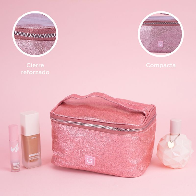 Cosmetiquera-tipo-neceser-miniso-serie-moon-stars-glitter-rosa-Miniso-6-25590