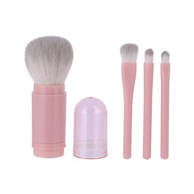 Set de mini brochas de maquillaje rosa melocotón 4 piezas -  Miniso