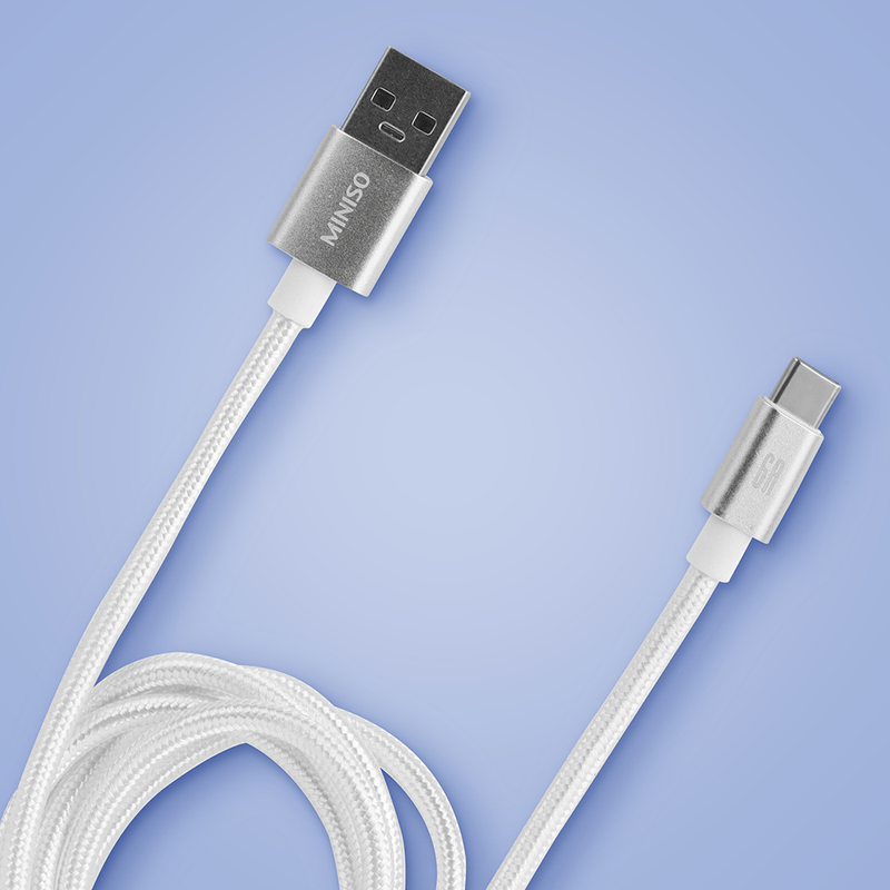 Cable-de-carga-r-pida-tipo-c-trenzado-1m-6a-plateado-miniso-Miniso-2-24940