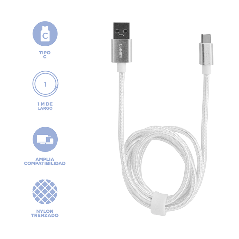 Cable-de-carga-r-pida-tipo-c-trenzado-1m-6a-plateado-miniso-Miniso-3-24940
