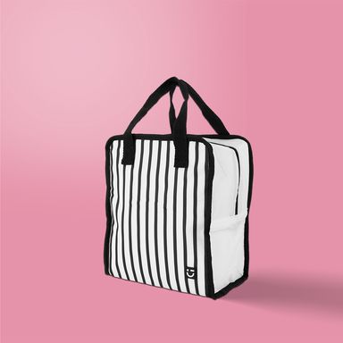 Lonchera miniso rectangular rayas blanco y negro -  Miniso