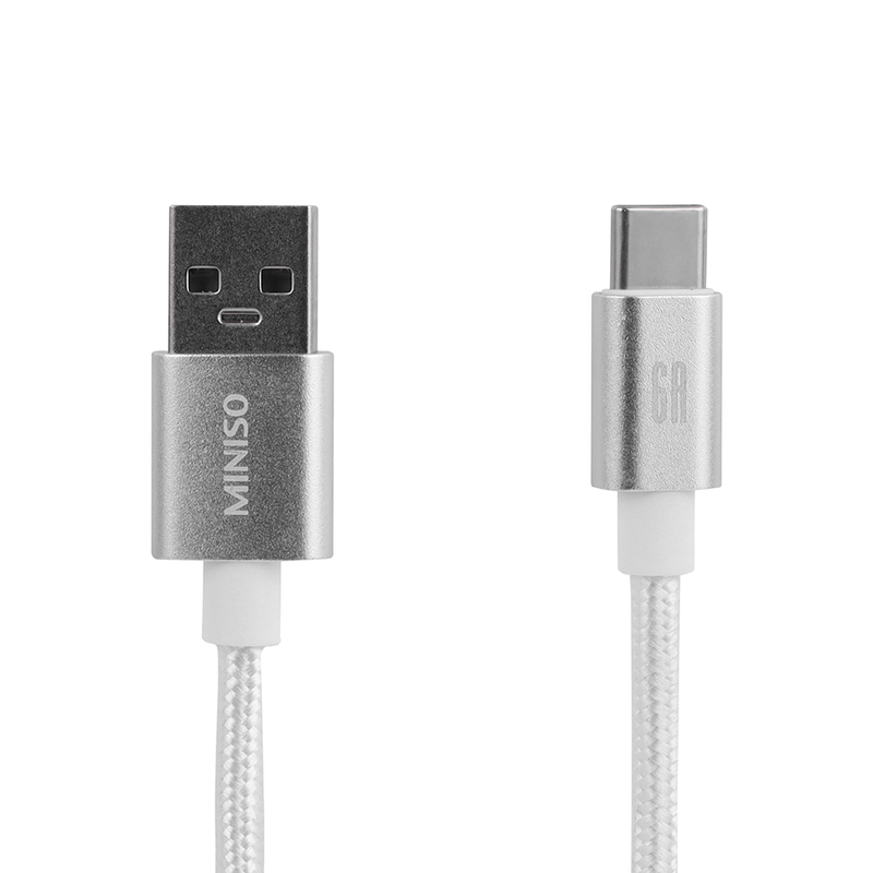 Cable-de-carga-r-pida-tipo-c-trenzado-1m-6a-plateado-miniso-Miniso-1-24940