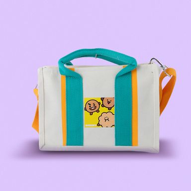 Bolso de compras colección bt21 franja vertical de color naranja shooky -  BT21