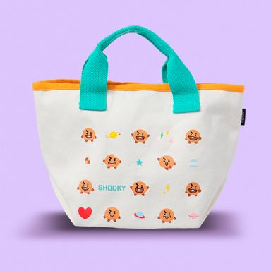Bolso de compras colección bt21 cintas color en contraste naranja shooky -  BT21