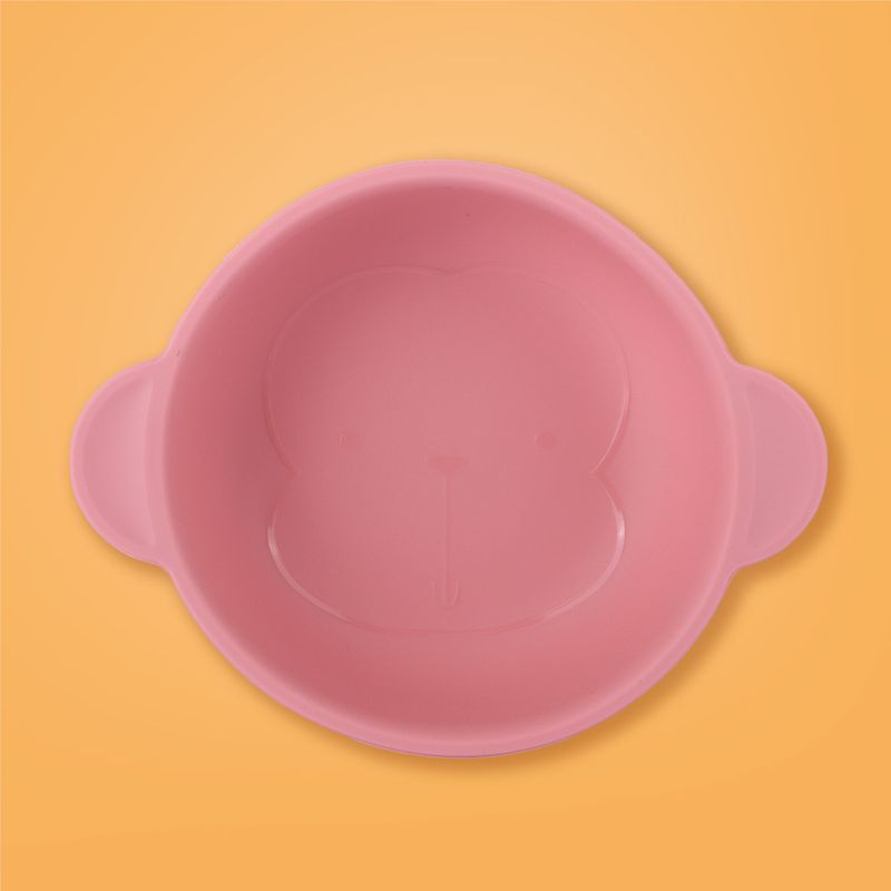 Taz-n-de-silicona-de-color-solido-con-cuchara-y-folk-rosa-Miniso-2-25731