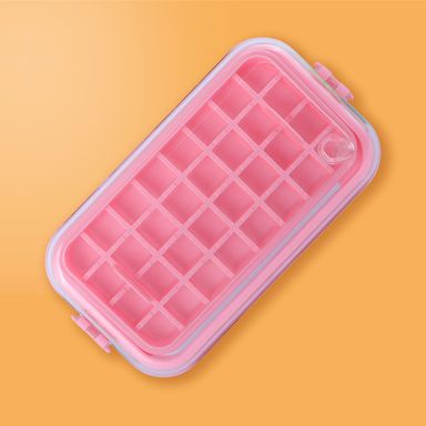 Molde bandeja grande para cubitos de hielo rosa -  Miniso