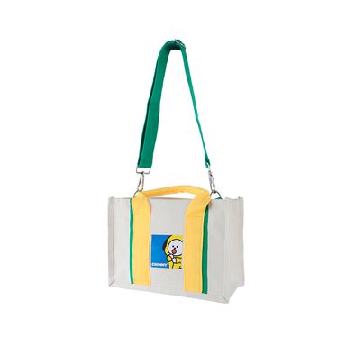 Bolso de compras colección bt21 franja vertical de color verde chimmy -  BT21