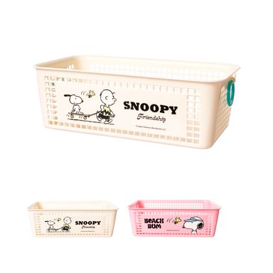 Organizador de plástico contenedor con asas dobles L serie snoopy colores mixtos -  Snoopy