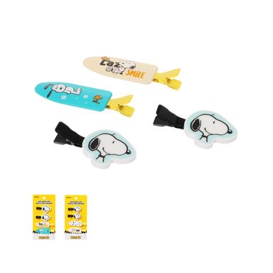 Set de broches para cabello colección snoopy 4 pzas -  Snoopy