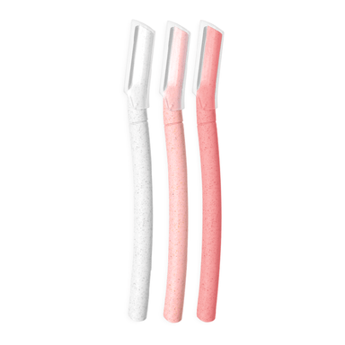 Perfilador con mango de paja de trigo para cejas serie peach pink 3 piezas -  Miniso