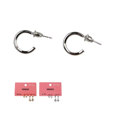 Set de aretes miniso mariposas y brillantes 3 pares -  Miniso