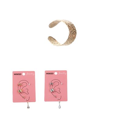 Set de aretes miniso earcuff argollas 5 piezas -  Miniso