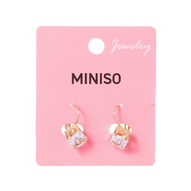 Set de aretes miniso colgante cubo strass 1 par -  Miniso