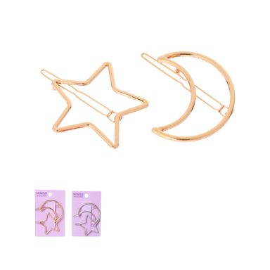 Set de broches para cabello miniso serie star moon metal 2 pzas -  Miniso