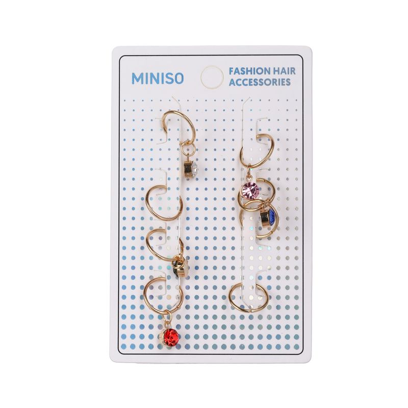 Set-de-argollas-de-moda-para-cabello-miniso-serie-metal-piedras-tipo-diamante-4-pares-Miniso-1-24156