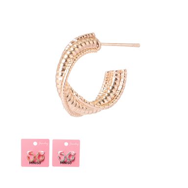 Set de aretes miniso arracadas trenzadas 1 par -  Miniso