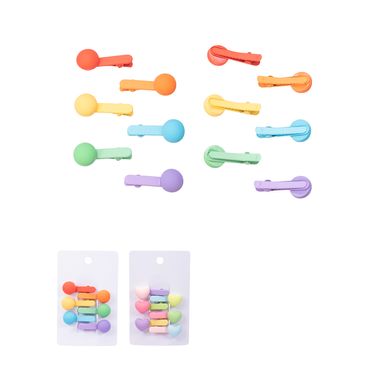 Set de broches para cabello miniso bolitas y corazones arcoíris 6 pzas -  Miniso