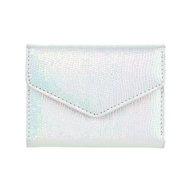 Cartera para mujer con broche miniso metalizada plata -  Miniso