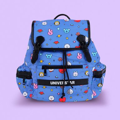 Mochila de moda colección bt21 multi print azul -  BT21