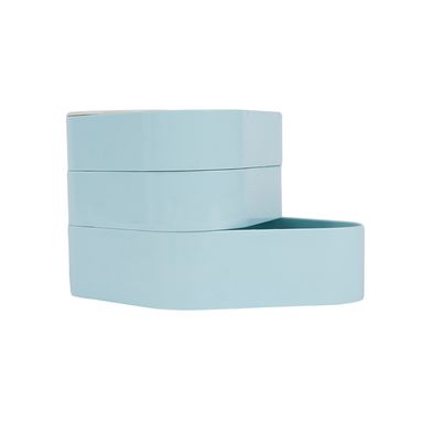 Organizador de plástico giratorio de 3 compartimentos color azul serie miniso -  Miniso