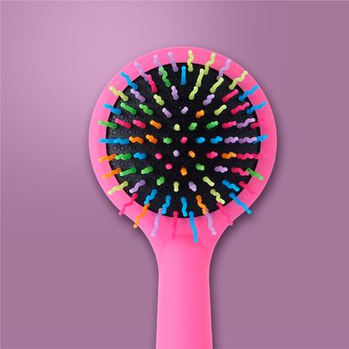 Cepillo plano para cabello con espejo y puntas de colores rosa modelos mixtos - Miniso