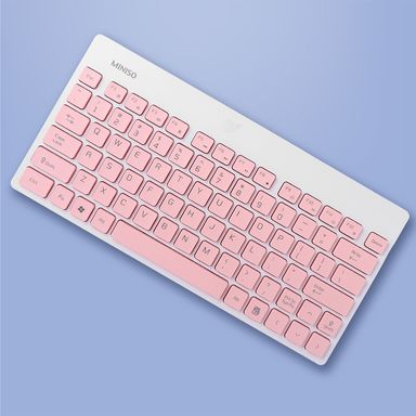 Set de teclado y mouse inalámbrico blanco/rosa  - Miniso