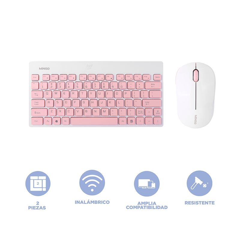 Set-de-teclado-y-mouse-inal-mbrico-blanco-rosa-Miniso-5-6113