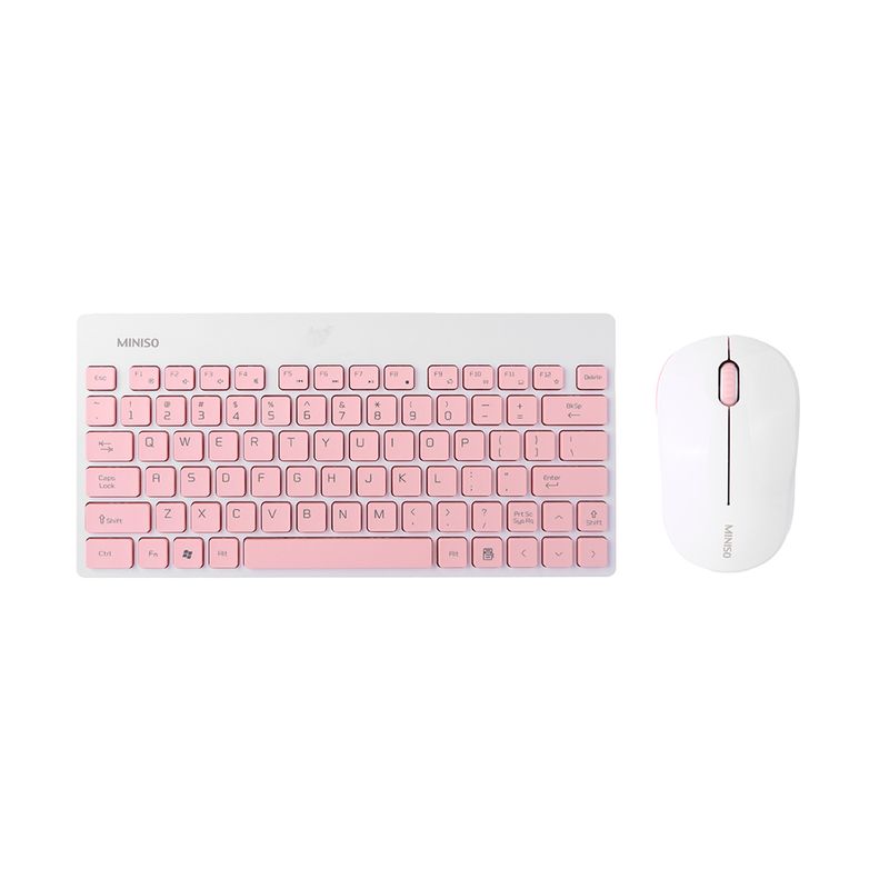 Set-de-teclado-y-mouse-inal-mbrico-blanco-rosa-Miniso-1-6113