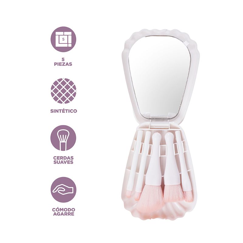 Caja-de-almacenamiento-con-forma-de-concha-juego-de-brochas-de-maquillaje-con-espejo-blanco-Miniso-3-25578