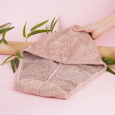 Toalla para cabello material ecológico carbón de bambú rosa -  Miniso