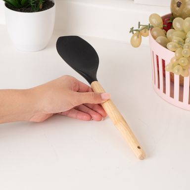 Utensilio de cocina cuchara espatula silicona gris serie miniso -  Miniso