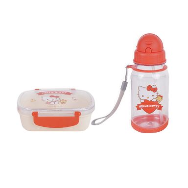 Contenedor bento box y botella de agua hello kitty serie sanrio color rojo -  Sanrio