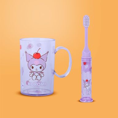 Cepillo de dientes y vaso de baño kuromi colorful summer collection -  Sanrio