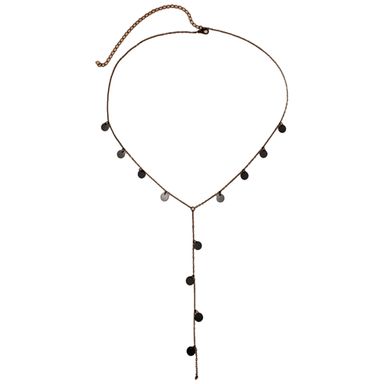 Collar miniso serie dark cadena con dijes de hojitas -  Serie Dark