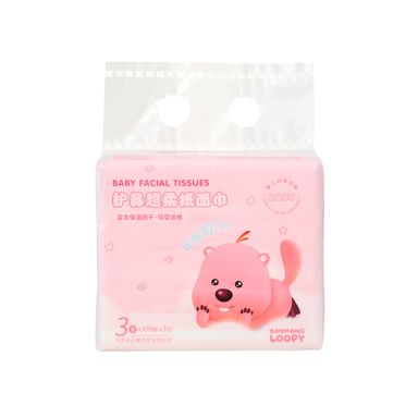 Pañuelos de papel para el cuidado de la nariz 3 paquetes serie loopy -  Loopy