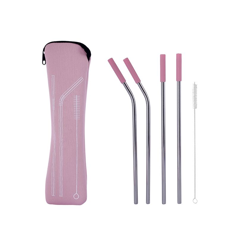 Juego-de-sorbetes-de-acero-inoxidable-de-silicona-rosa-serie-miniso-Miniso-1-25513