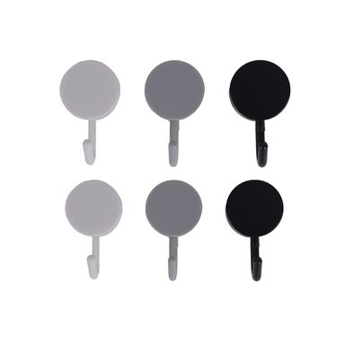Ganchos adhesivos ganchos redondos degradados oscuros 6 piezas -  Miniso