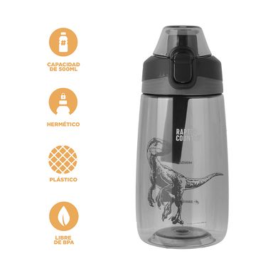 Tomatodo de plástico botella jurassic world tritan con mango de silicona 500 ml azul oscuro -  Jurassic World